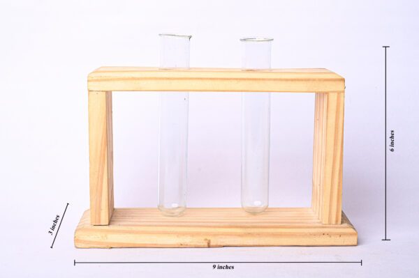 Tabletop Glass Terrarium Wooden Stand (2 Tube)