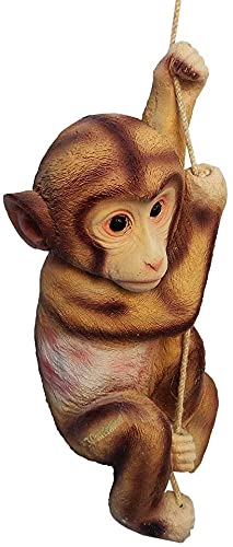 Pots and Plants Monkey On Rope Home Decor Garden Decor, Garden Statue, Statue Christmas Decoration