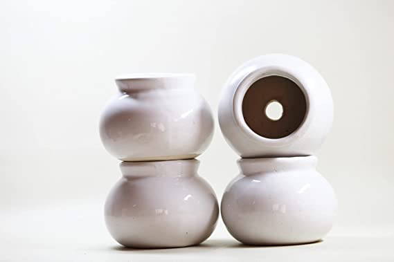 POTS and Plants Handmade Ceramic Design Matki Pot Set (7 cm x 7 cm x 7 ) - 6 Pieces