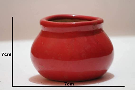 Pots and Plants India Handmade Handi Ceramic Multicolour Pots Without Plant (4 inches)