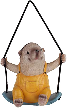 POTS and Plants Hedgehog on Swing Hanging Decor for Home or Garden (Gift Item, Gift)