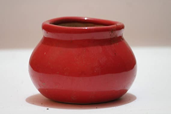 Pots and Plants India Handmade Handi Ceramic Multicolour Pots Without Plant (4 inches)