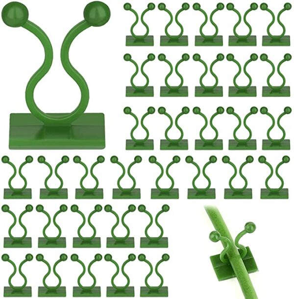 POTS AND PLANTS 30 Pcs Plant Wall Climbing Fixing Clips | Plant Support Garden Clip | Reusable Plastic Plant Support Clips | Self Adhesive Plant Vine Backed Twist Clips, Hook Plant Support Binding Clip