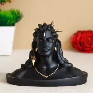 Pots & Plants Shiva Statue For Car Dashboard Table Decor Idol /gifts And home/Spiritual 16 cm Decorative Showpiece - 20.3 cm  (Polyresin, Black)
