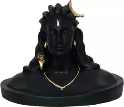 Pots & Plants Shiva Statue For Car Dashboard Table Decor Idol /gifts And home/Spiritual 16 cm Decorative Showpiece - 20.3 cm  (Polyresin, Black)